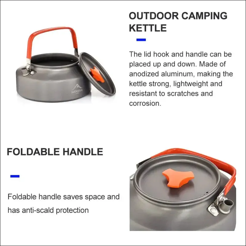 Widesea 1.1l camping water kettle - lightweight & portable outdoor coffee kettle
