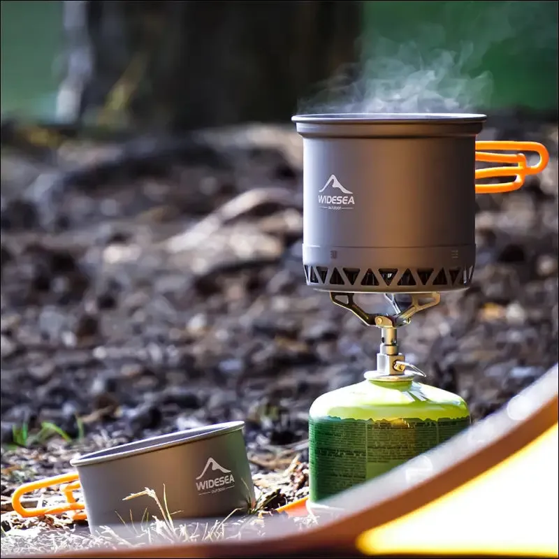 Widesea camping 1.3l 2.3l cookware outdoor cooking set heat cooker travel tableware pot kettle