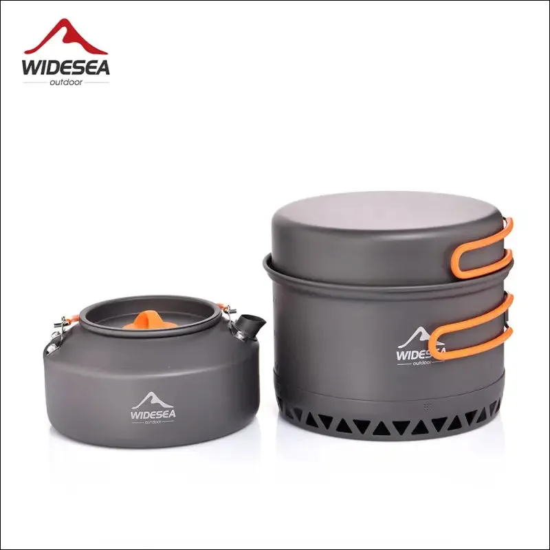 Widesea camping 1.3l 2.3l cookware outdoor cooking set heat cooker travel tableware pot kettle