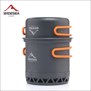 Widesea camping 1.3l 2.3l cookware outdoor cooking set heat cooker travel tableware pot kettle