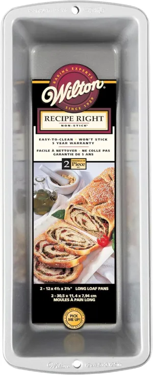 Wilton Non-Stick Loaf Pans, Baking Pans For Oven Non-Stick Steel Loaf Pans With Even Heat Distribution, Bread Baking Supplies 2-Piece Set Baking Pans Sets Nonstick (Gray)
