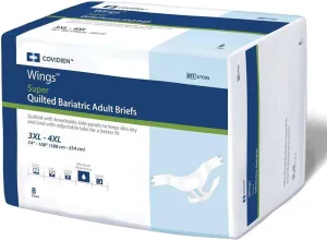 Wings Super Quilted Breathable Briefs, Bariatric, 3XL/4XL, Case/32 (4/8s)