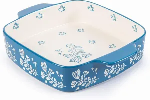 Wisenvoy Ceramic Baking Dish - 9x9 Square Rose Dish Pan Set for Brownies, Casseroles & Lasagna