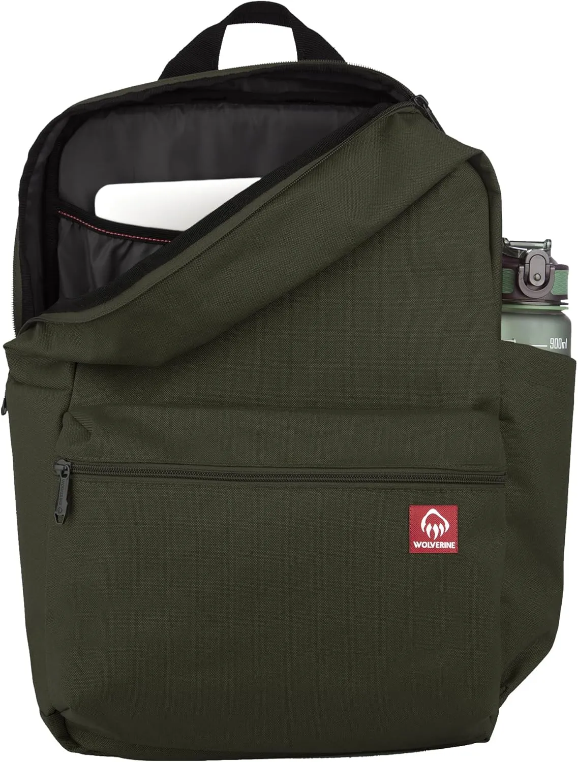 WOLVERINE Lightweight, Water Resistant Rugged Laptop Backpack for Travel or Work, Classic-Olive, 24L