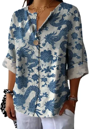 Workout Shirts for Women Loose Fit Floral Graphic Dry Fit V Neck Flowing Blouse Summer Ladies Casual Tops
