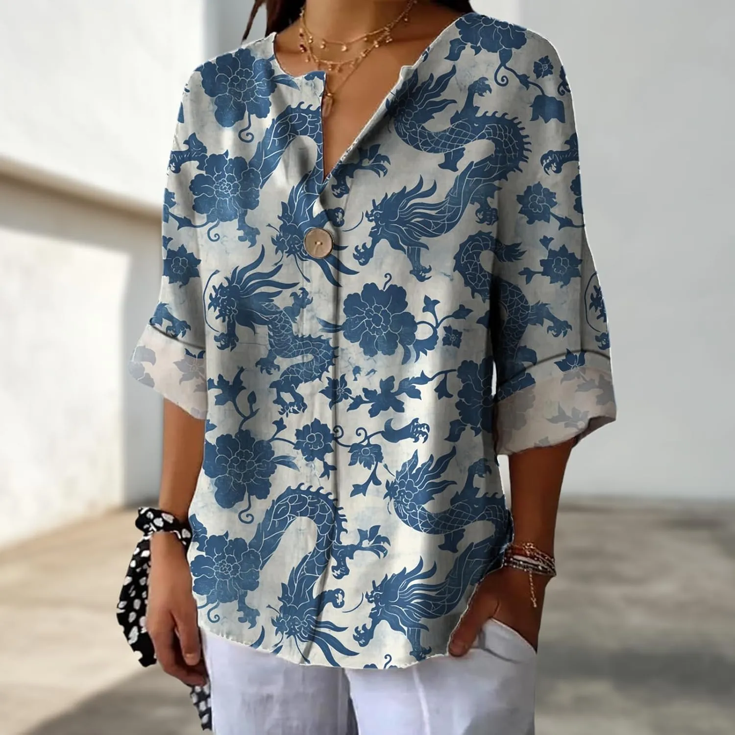 Workout Shirts for Women Loose Fit Floral Graphic Dry Fit V Neck Flowing Blouse Summer Ladies Casual Tops