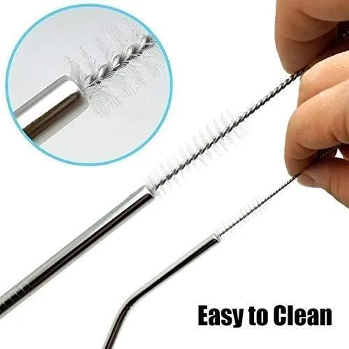 Your Brand Food Grade Silicone Straws(4pc) & Straw Cleaning Brush(1pc)