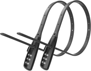 Zip Tie Lock - 3-Digit Adjustable Cable Lock, for Bike Rack Lock, Motorcycle Helmet, Skateboard, Skis, French Door, Stroller & Cabinet - Ideal for Lightweight Security (2 Pack)