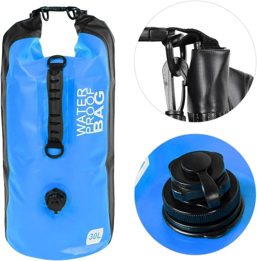 ZJchao Dry Bag, 30L Foldable Dry Bag Beach with Handle for Beach Drafting Rafting Storage (Blue)