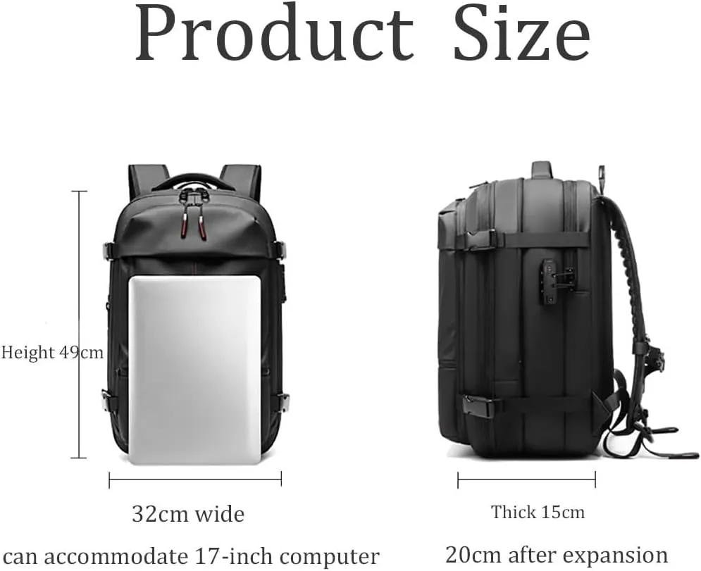 ZJQ AeroPack Backpack, Aeropack Vacuum Compression Backpack, 60L Expandable with Water Resistant for Travel Adventure (Gray)