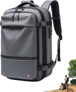 ZJQ AeroPack Backpack, Aeropack Vacuum Compression Backpack, 60L Expandable with Water Resistant for Travel Adventure (Gray)