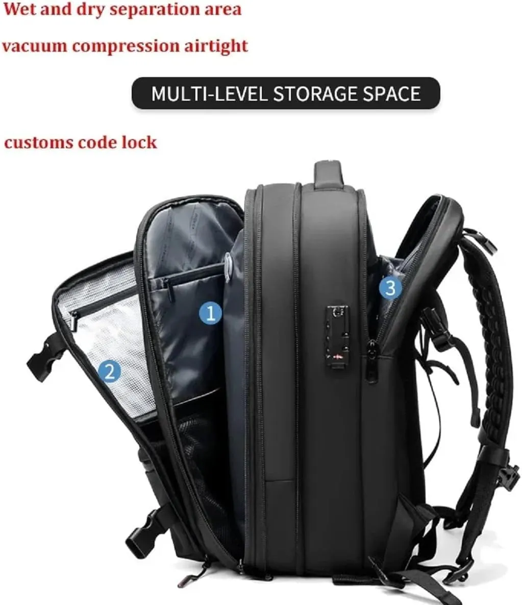 ZJQ Go Trend Mart Backpack, Pro–Travel Smart with Vacuum Compression & Waterproof Design, 60L Vacpack Backpack with Vacuum (Army Green with Pumps)