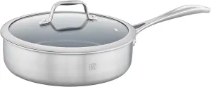 ZWILLING Spirit Ceramic Nonstick Saute Pan, 3-qt, 2-inch, Stainless Steel